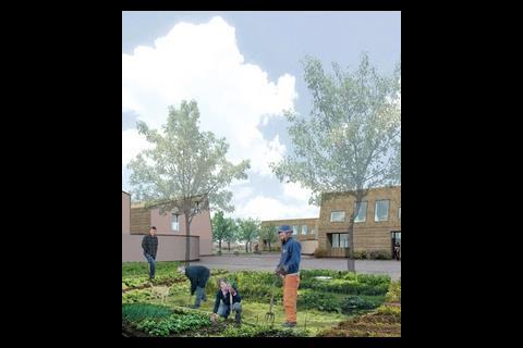 The scheme, set around green spaces including a flower meadow and allotment, aims to maximise passive solar gain.  Rainwater will be fed into recycling tanks.
